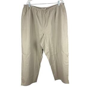 Eileen Fisher Organic Stretch Cotton Twill Slim Ankle Pant Stone Women's 3X NWT